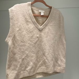 h&m cream sweater vest